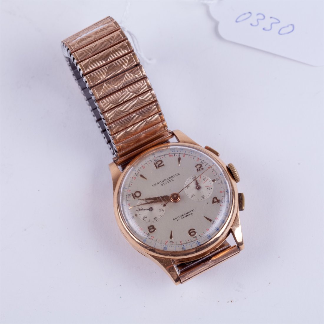 Gold 18k "Chronographe Suisse" chronograph wristwatch. — image 1