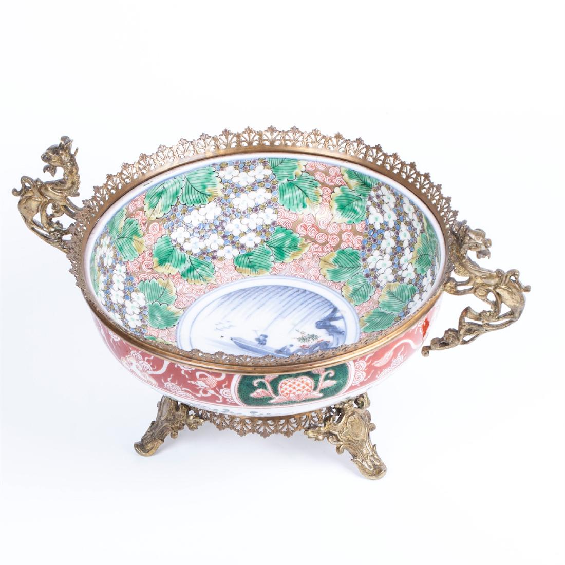 Antique Chinese fruit bowl on legs — image 2