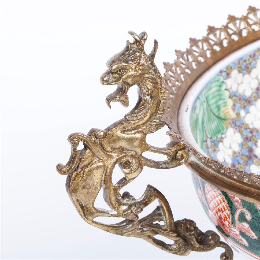Antique Chinese fruit bowl on legs — image 5