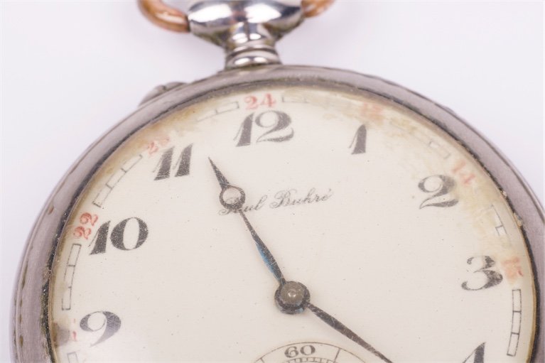 Metal pocket watch "Paul Buhre Le Loucle". — image 2