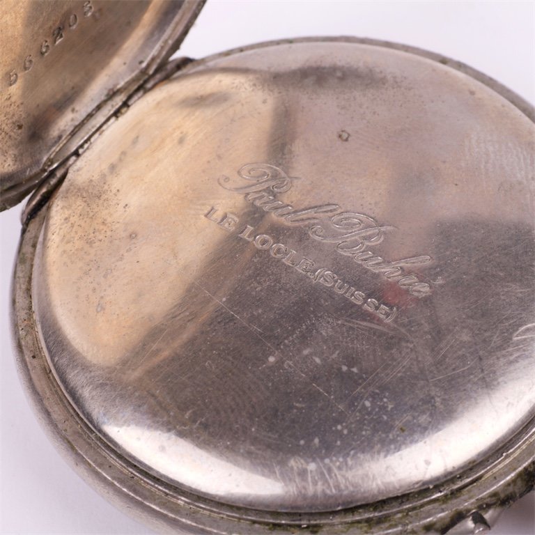 Metal pocket watch "Paul Buhre Le Loucle". — image 4
