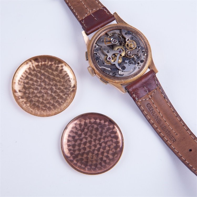 Gold 18k "Chronographe Suisse" chronograph wristwatch. — image 4