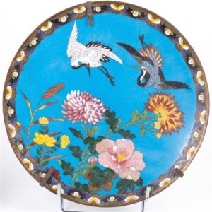 A pair of Japanese Meiji Period cloisonne enamel dishes — image 2