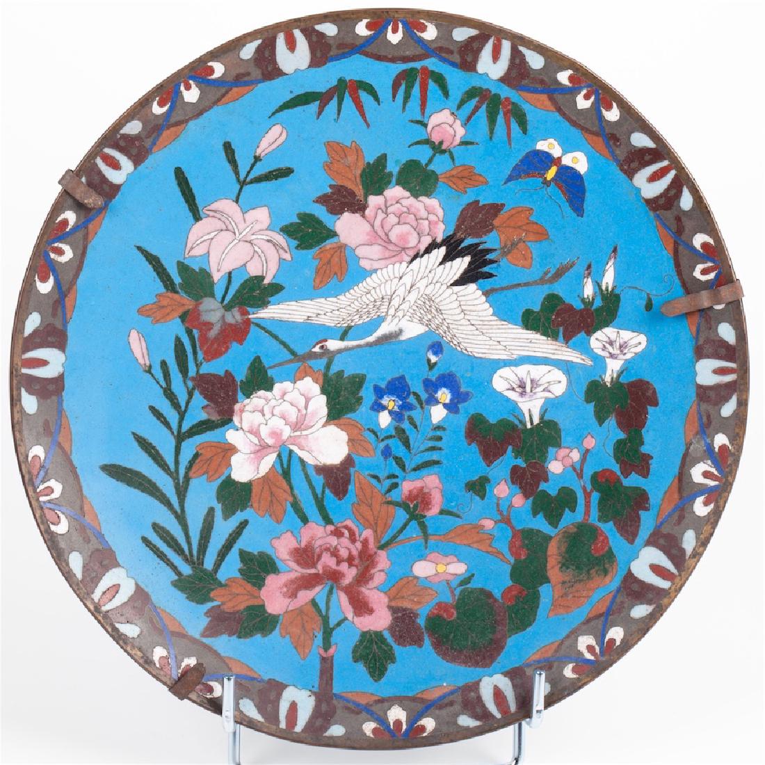 A pair of Japanese Meiji Period cloisonne enamel dishes — image 3
