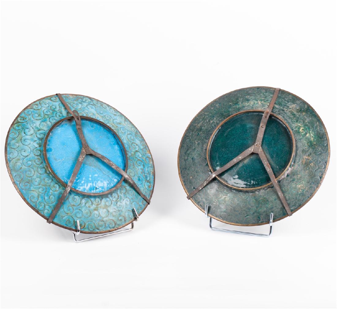 A pair of Japanese Meiji Period cloisonne enamel dishes — image 4