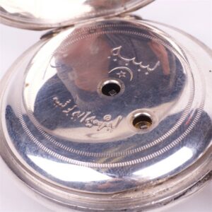 Silver pocket watch with the key. — image 5
