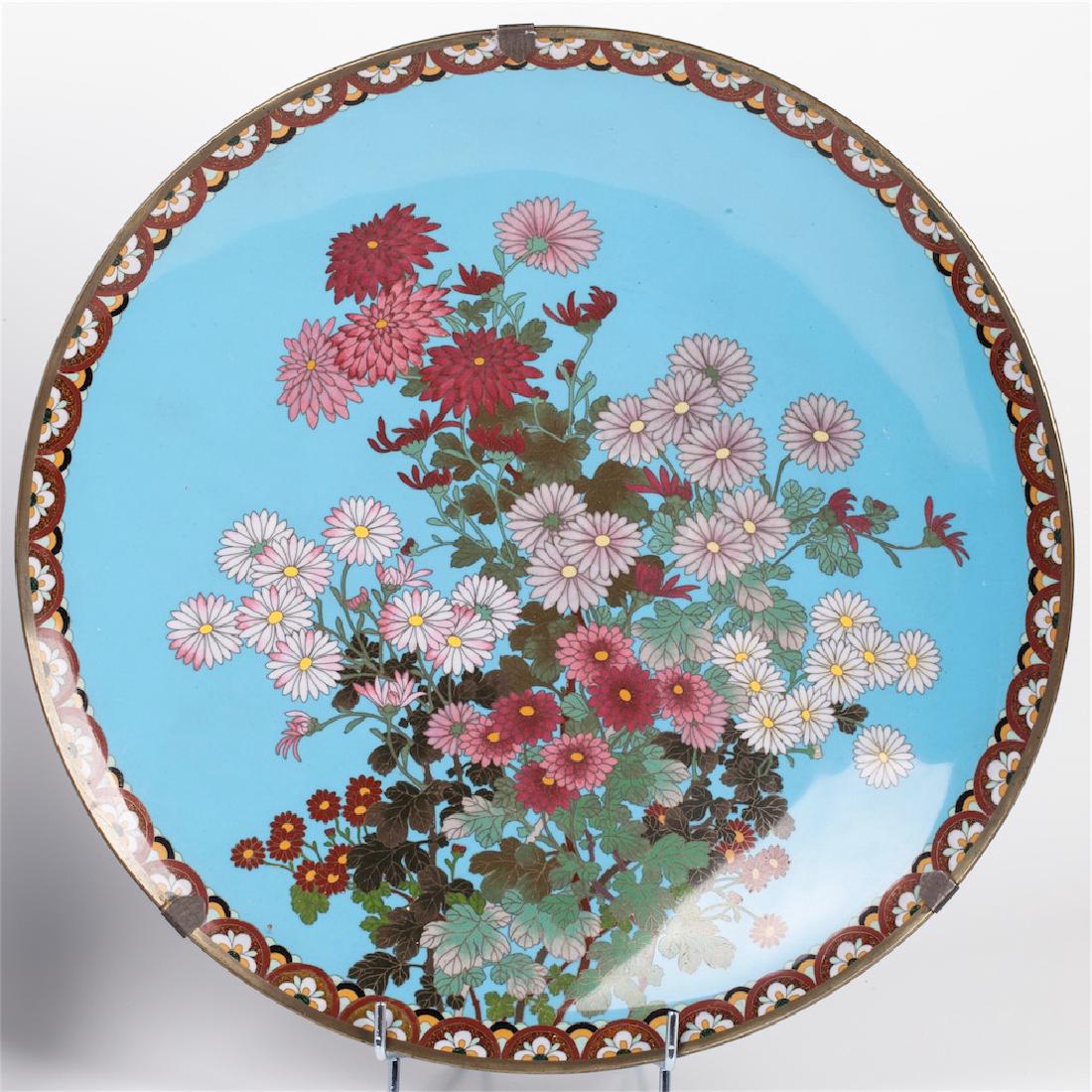 A pair of Japanese Meiji Period cloisonne enamel dishes — image 2