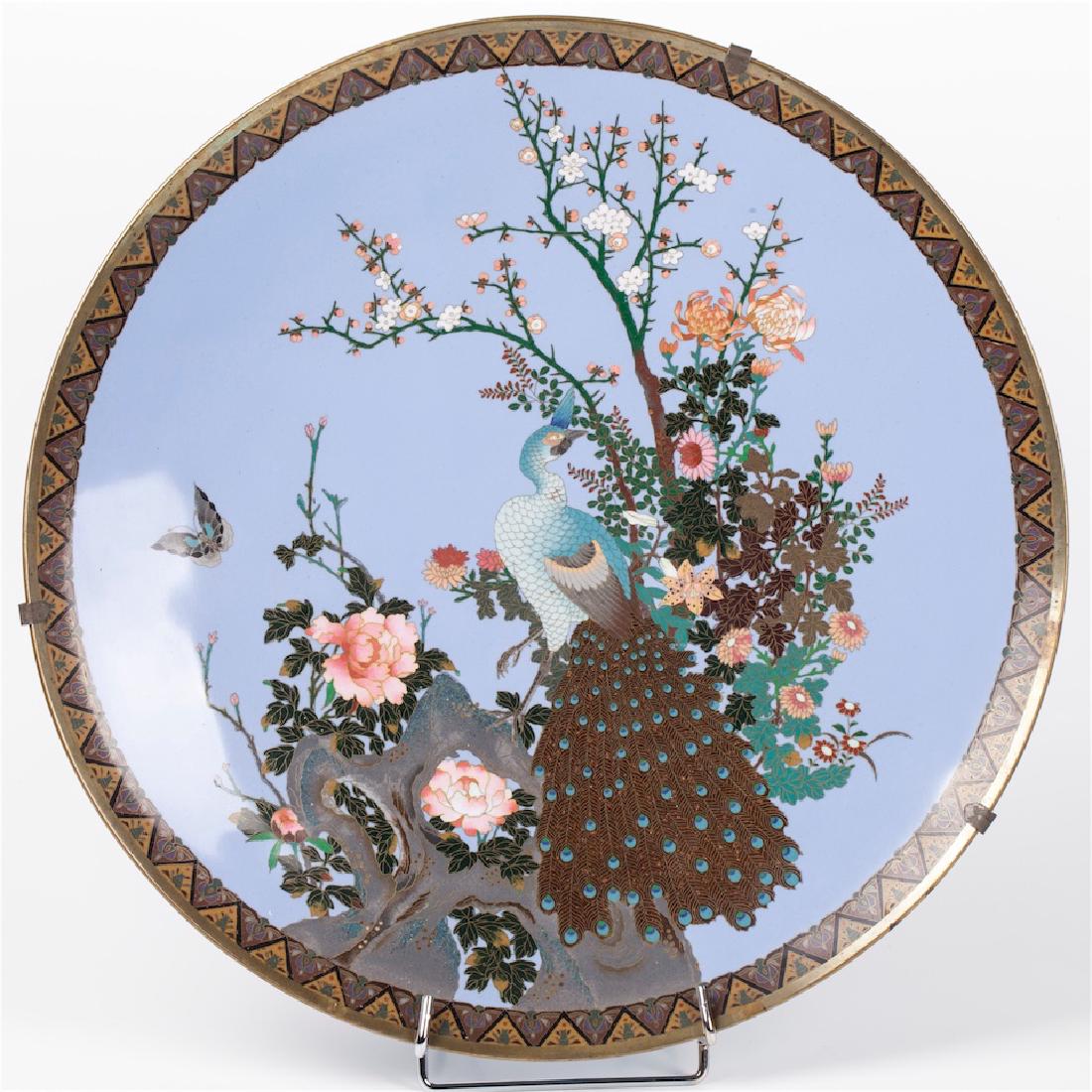 A pair of Japanese Meiji Period cloisonne enamel dishes — image 3