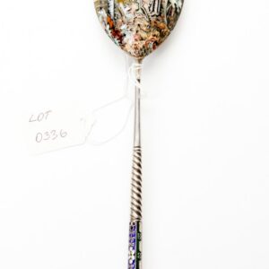 Russian silver and enamel spoon. — image 1