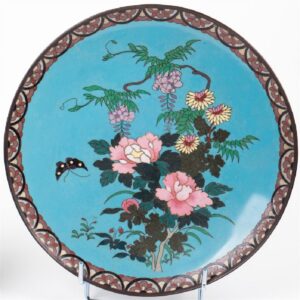 A pair of Japanese Meiji Period cloisonne enamel dishes — image 2