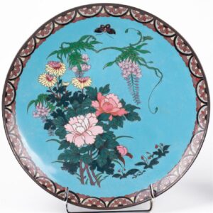 A pair of Japanese Meiji Period cloisonne enamel dishes — image 3