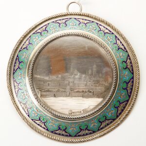 Russian silver and enamel plate. — image 1