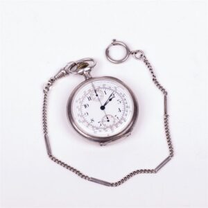 Silver pocket watch "Zenith" with chronograph. — image 1