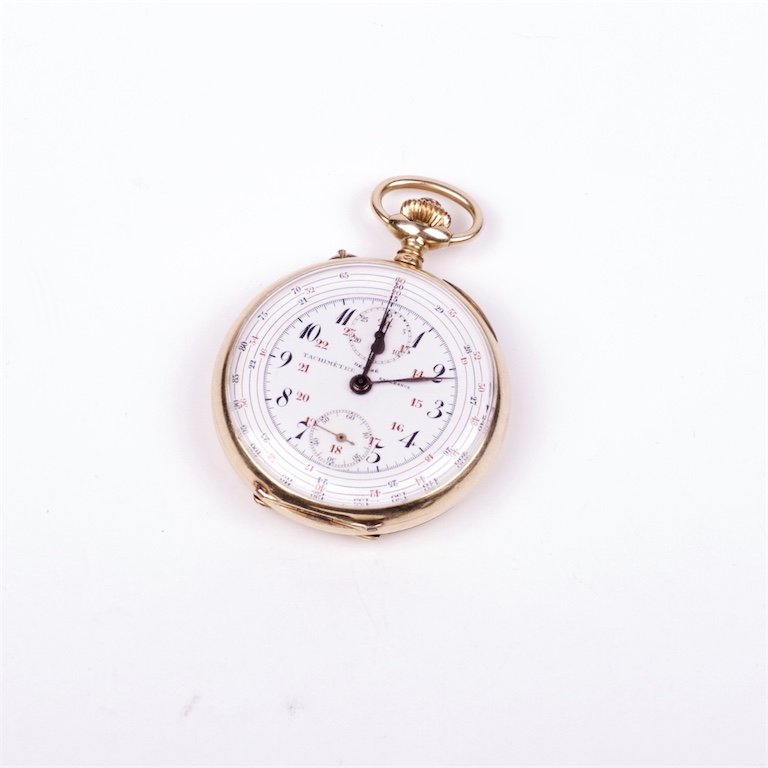 Gold pocket Watch with Chronograph "F. Auricoste" — image 1