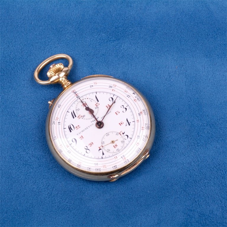 Gold pocket Watch with Chronograph "F. Auricoste" — image 2