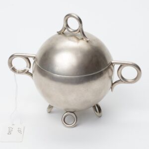 Russian Faberge silver sugar bowl. — image 2