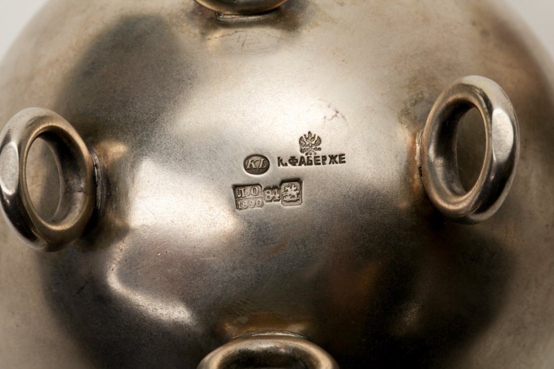 Russian Faberge silver sugar bowl. — image 5