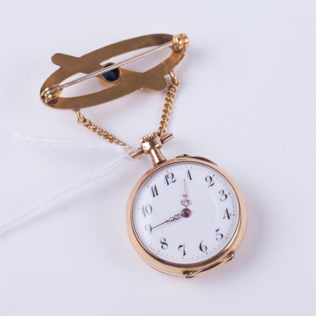 Open face case gold pocket watch — image 1