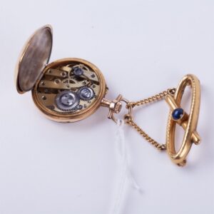 Open face case gold pocket watch — image 3