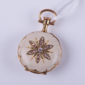 "Le coultre" enamel and diamond pocket watch. — image 1