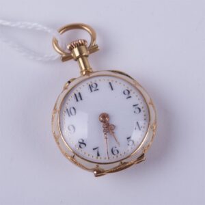 "Le coultre" enamel and diamond pocket watch. — image 2