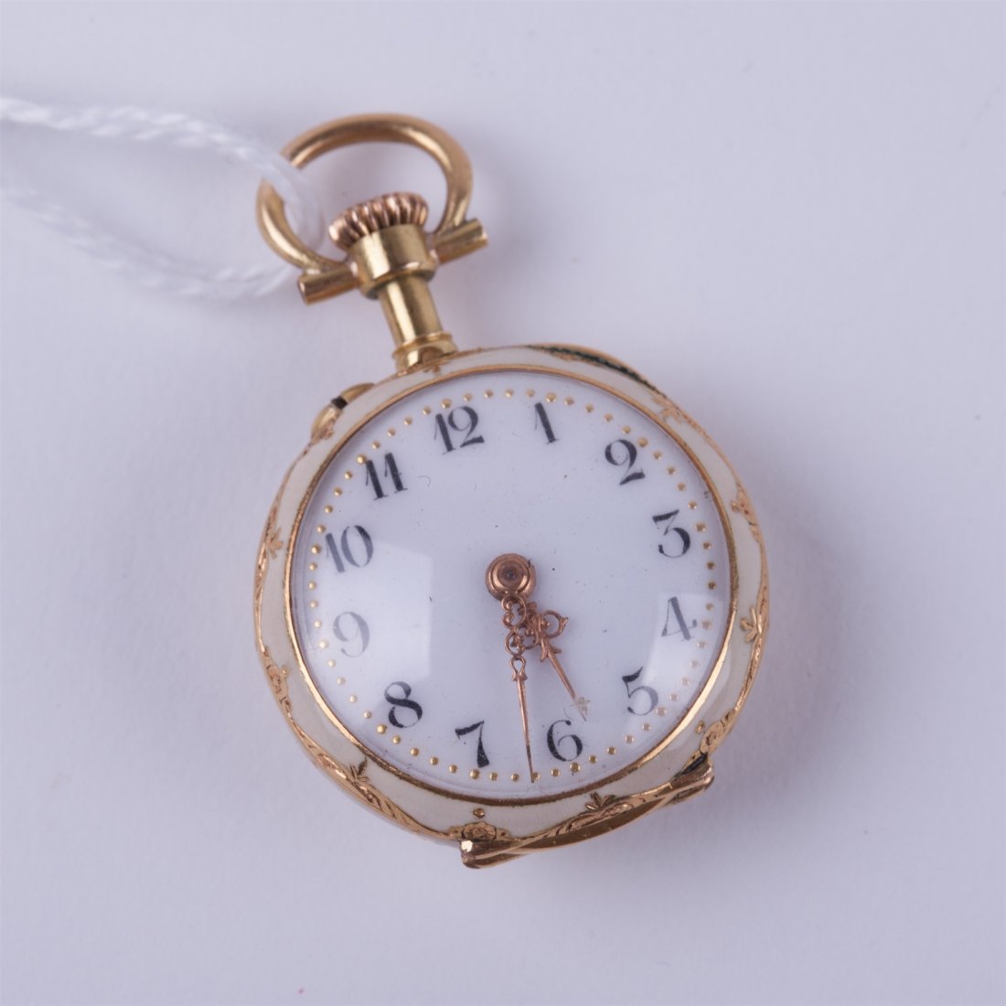 "Le coultre" enamel and diamond pocket watch. — image 2