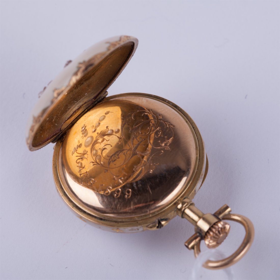 "Le coultre" enamel and diamond pocket watch. — image 3