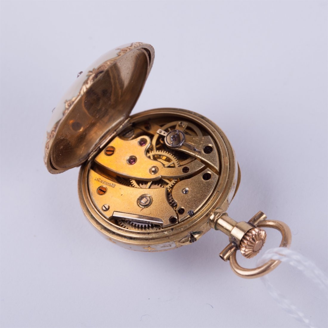 "Le coultre" enamel and diamond pocket watch. — image 5
