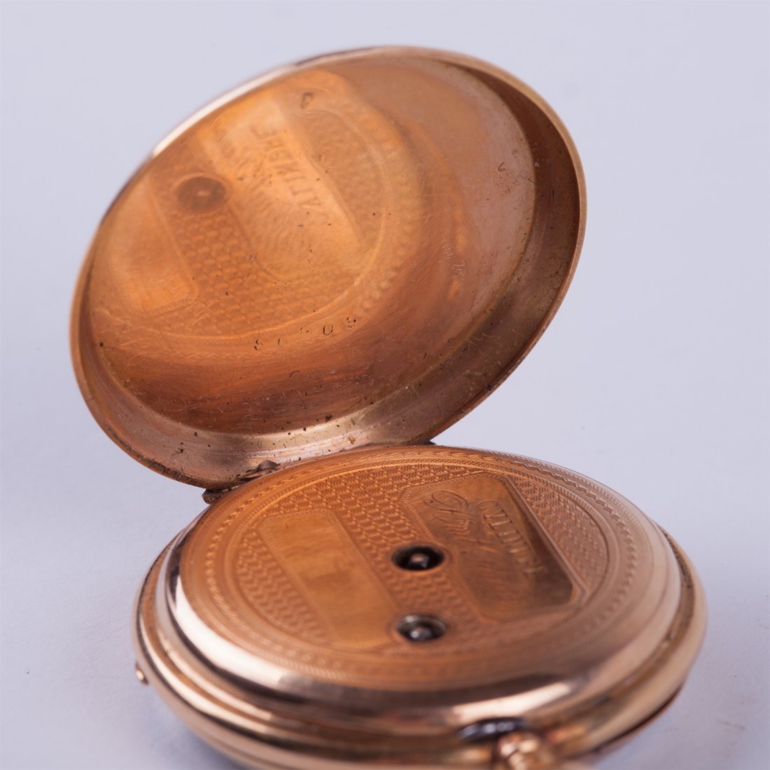 Open face gold pocket watch. — image 3