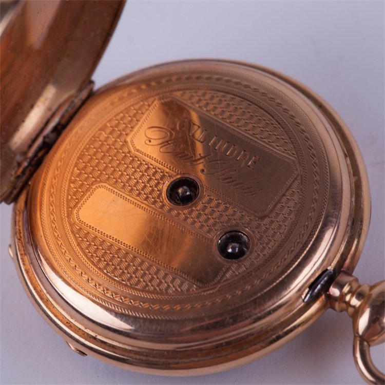 Open face gold pocket watch. — image 5