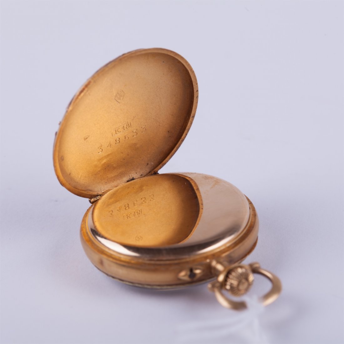 Open face gold pocket watch. — image 3