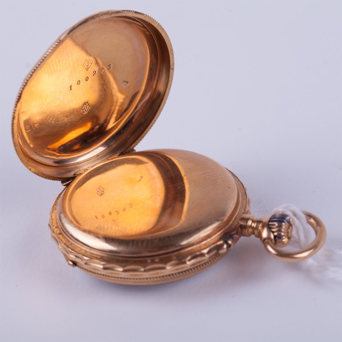Open face gold pocket watch. — image 3