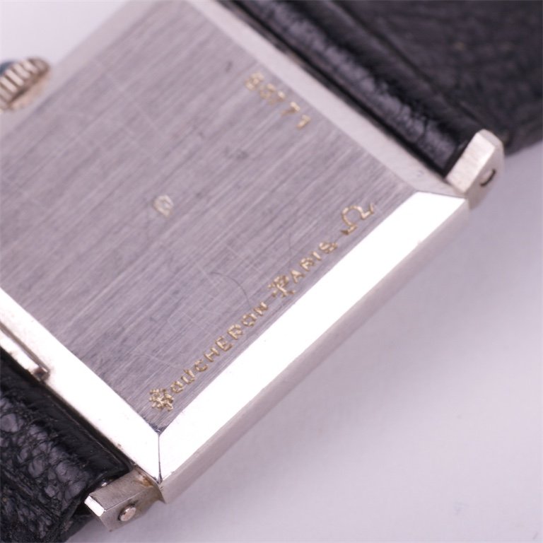 "Boucheron" ladies white 18k gold wristwatch with — image 4