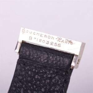 "Boucheron" ladies white 18k gold wristwatch with — image 5