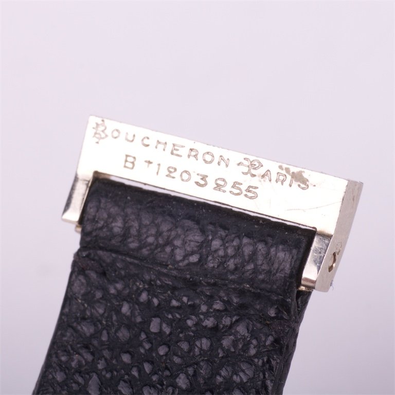 "Boucheron" ladies white 18k gold wristwatch with — image 5