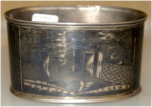 Russian silver and niello travel baker. — image 1