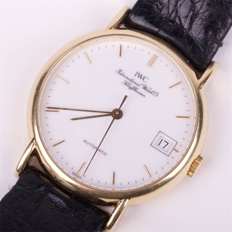 "IWC " mens wristwatch with calendar. — image 1