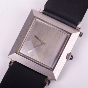 "Boucheron" mens white 18k gold wristwatch with — image 1