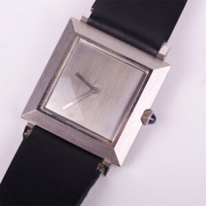"Boucheron" mens white 18k gold wristwatch with — image 2