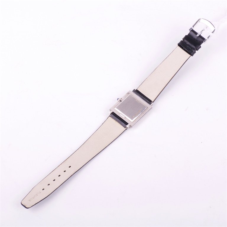 "Boucheron" mens white 18k gold wristwatch with — image 4