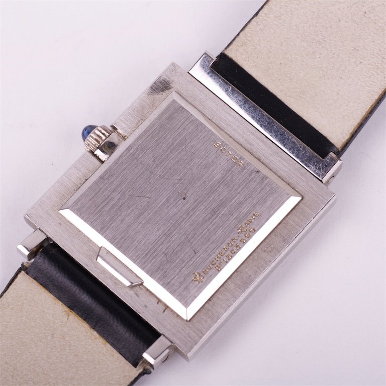 "Boucheron" mens white 18k gold wristwatch with — image 5