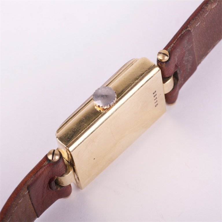 "Jaeger le Coultre" gold mens wristwatch. — image 3