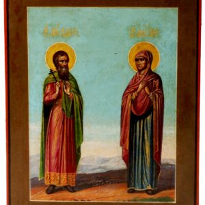 Russian icon of selected saints. — image 1