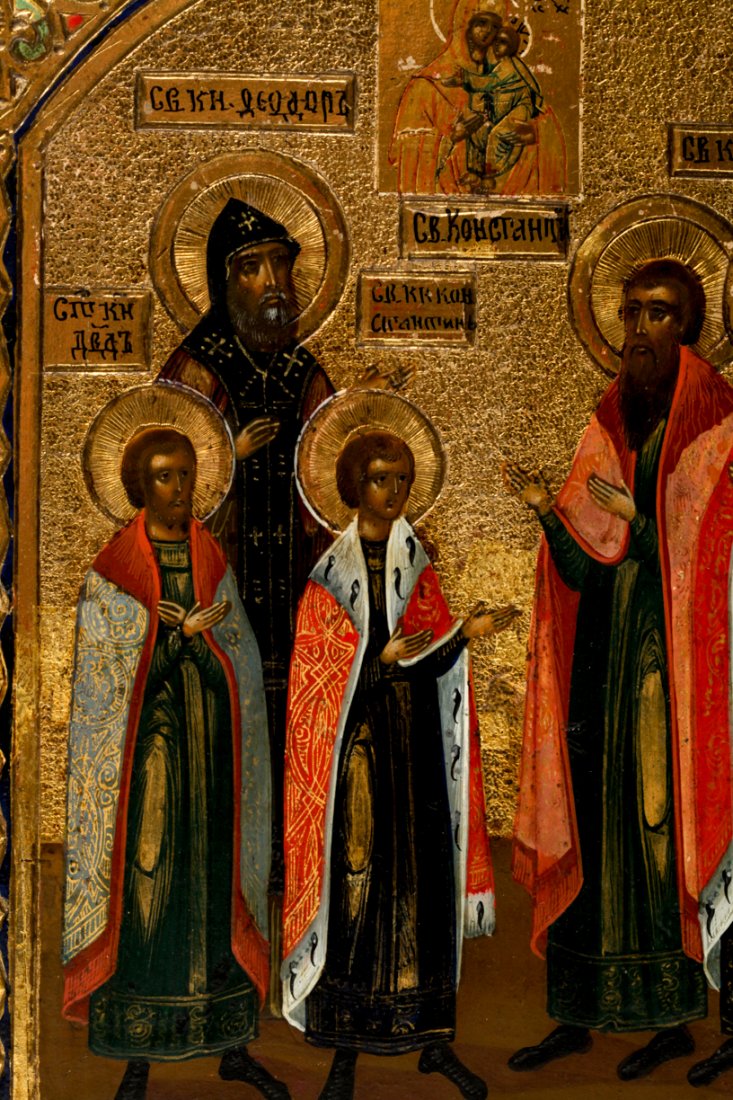Russian icon of selected Yaroslavl saints. — image 3
