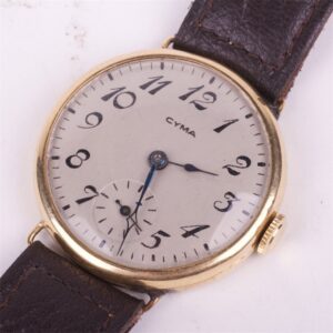 "Cyma" gold 18K mens wristwatch. — image 1