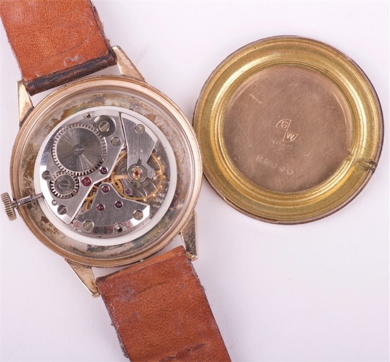 "Sekonda" 9K gold mechanical mens wristwatch with — image 5