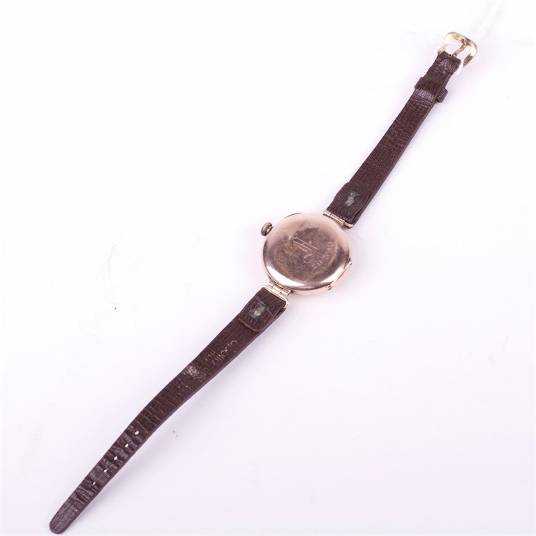 "Rolex" gold 18K mechanical mens wristwatch. — image 3