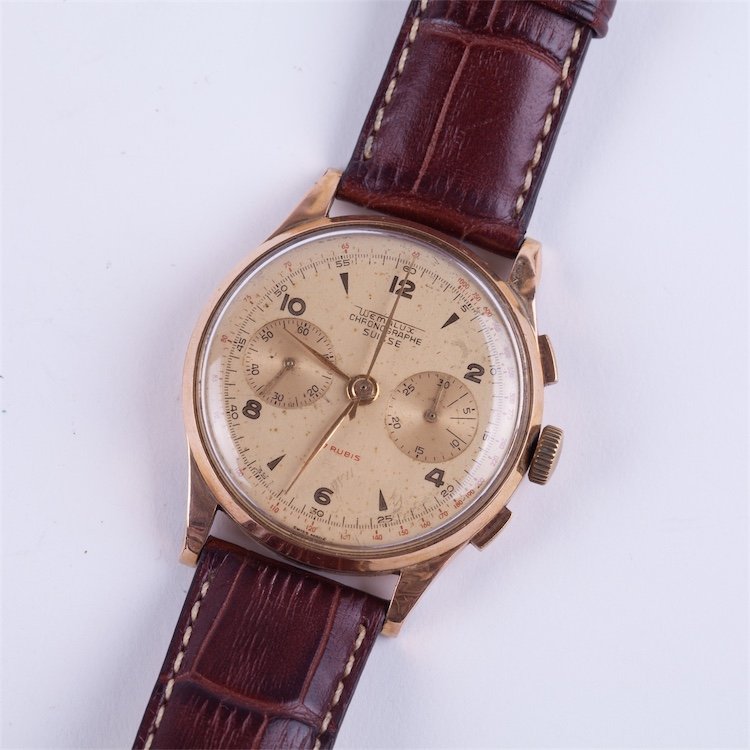 Gold 18k "Wemalux Chronographe Suisse" chronograph — image 1