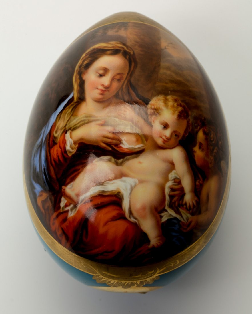 Russian porcelain easter egg. Signed Fedor Tarachkov. — image 1
