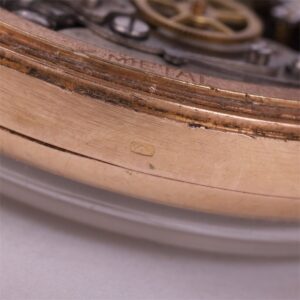 "Suisse" gold 18K mens wristwatch with chronograph. — image 7